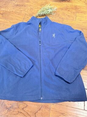 Browning Navy Blue Full-Zip Fleece Jacket